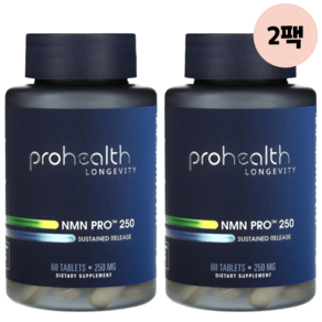프로헬스 NMN 250mg 니코틴아마이드 모노뉴클레오타이드 타블렛 60정 2팩, NMNPo 250, 2개