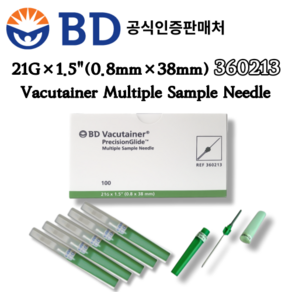 BD 베큐테이너 멀티샘플 니들 21G 360213 Multiple Sample Needle 100개, 1개