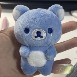 리락쿠마 하늘색 눈물 흘리는 리락쿠마 봉제 인형 키링, 1개