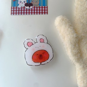 미투리아 귀여운 카피바라 캐릭터 그립톡, 1개, 토끼카피바라