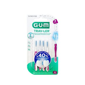 GUM 검 트래블러 일회용 치간칫솔(4p) 1612 (치아사이넓음-원통형), 1개, 12개입