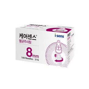 케어센스 인슐린 멸균주사침 1박스 100개 8mm 31G 인슐린 펜니들 SW, 1개