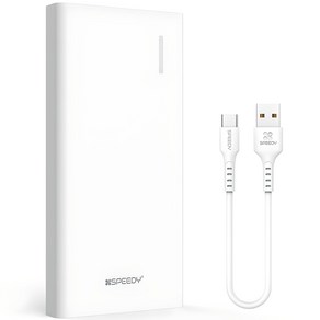 스피디 슬림 핏 보조배터리 10000mAh + C타입 케이블 세트, SPE-B2PA10CPQ, 화이트
