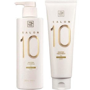 [미쟝센]살롱10 단백질 샴푸(용량up)500ml+트리트먼트 250ml(손상모발용), 1개