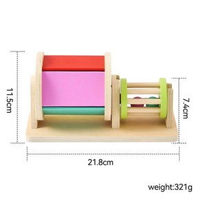 나무 마카롱 컬러 회전 드럼 모양 정렬 감각 생일 선물, 1개, 3.Spinning Dum