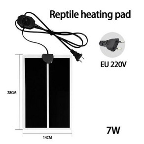 파충류 사육 상자 온도 조절 가능한 열 매트 5-45W 220V 테라리움 액세서리 등반 애완 동물 난방 따뜻한 패드, 2) 7W, 1개