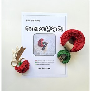 [뜨개DIY] 카네이션키링뜨기 동영상설명, 빨강색기본셋트, 1개
