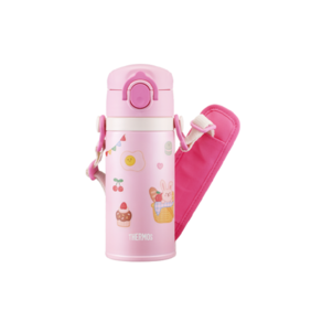 PicknGO 마이 디자인 보틀 스트랩+원터치 타입 350ml 파스텔 핑크 PG0047, 1개