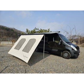 인디캠핑 캠핑카 카라반 어닝 프론트월, 아이보리