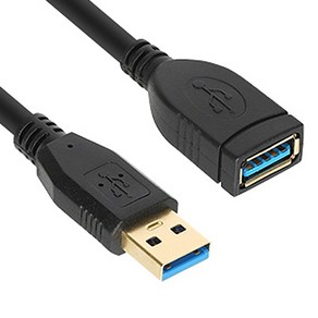 [강원전자] [AM-AF] USB-A 3.0 to USB-A 3.0 M/F 연장케이블 NETmate NM-UF303BKZ [블랙/0.3m], 1개