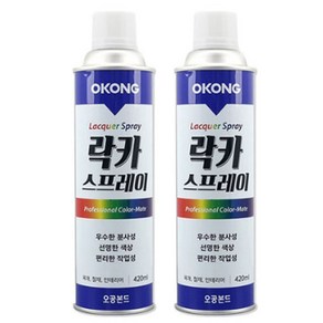 오공 락카 스프레이 페인트 2개 + 사자야 작업용 장갑, 무광흑색, 1세트, 420ml