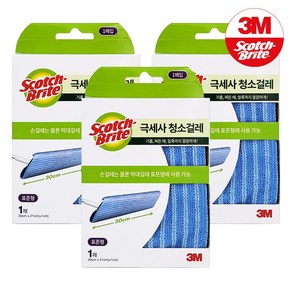 3M 스카치브라이트 초극세사 막대걸레 표준형 청소걸레 청소포 패드 1매입, 3개