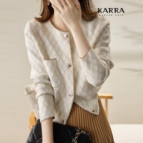 카라 KARRA 라운드투버튼다이아패턴가디건 A4S0768