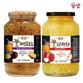 꽃샘 꿀 패션후르츠차 1KG +꿀사과차 1KG (과일에이드), 1개, 1개입