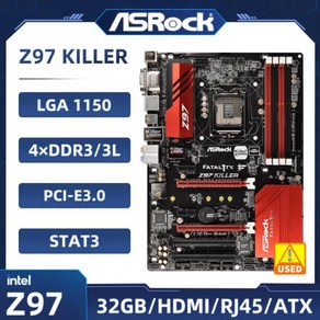 ASRock Fatal1ty Z97 킬러 마더보드 LGA 1150 인텔 DDR3 32GB PCI-E 3.0 M.2 USB3.0 지지대 5 세대 코어 i, 한개옵션0