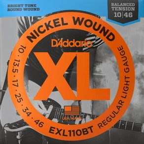 다다리오 Daddaio EXL110 BT Nickel Wound Balanced Tension Regula Light 10-46 일렉기타현, 1개