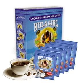 Hula Gil Dip Coffee Single Seve Pou Ove (10% Kona Coconut Box of 5), 1개, 99.79g