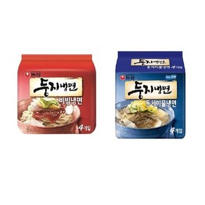 [ 농심 ] 둥지 동치미 물냉면 4개 + 비빔냉면 4개 / 둥지냉면 물냉&비냉 세트구성!!, 1세트