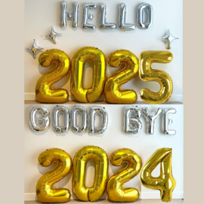 hello 2025 goodbye 2024 신년 송년 파티풍선 시무식 송년회 신년회