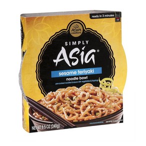 심플리 아시아 참깨 데리야끼 누들 볼 240g 6팩 Simply Asia Sesame Teiyaki Noodle Bowl with Toasted, 6개