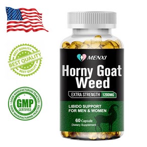 1200mg Hony Goat Weed Extact with Maca Saw Palmetto Ginseng Aginine Suppot 724535, 1개, 60정