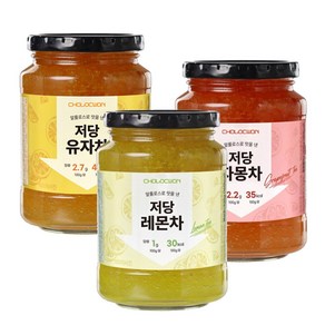 초록원 530g 저당유자차+저당레몬차+저당자몽차 각각1개씩, 1개, 1개입