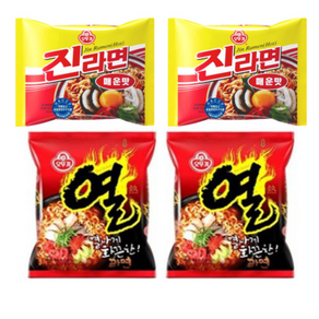 오뚜기 진라면 매운맛 120g 5개입 x 2팩 + 열라면 5개입 x 2팩