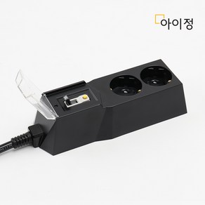 아이정 4000W 고용량 대용량 고전력 누전차단 2구 블랙 멀티탭