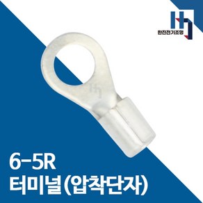 압착단자 6-5R 터미널 100개 접속자 전오 카이스 6SQ-5R 링단자 커넥터, 6-5R 100개