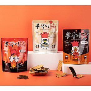 꼬숩네 부각이닭 3종세트 저칼로리 식단관리 구운 닭 가슴살 칩 닭부각, 30g, 3개