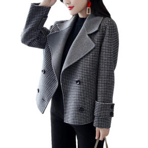 여성 간절기 날씬해보이는 쇼트 모직코트 women's woolen coat 하늘비즈 C11 W775V944