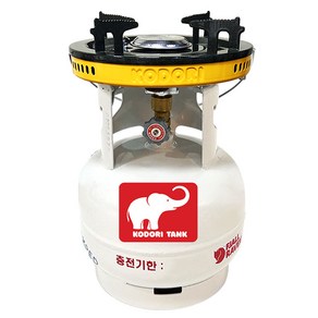 고화력 해바라기버너 코돌이탱크 LPG 3kg 고화력 버너세트, 3kg+코돌이버너(옐로우), 1세트