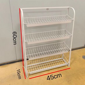 껌진열대 편의점 선반 매대 카운터 계산대 스낵 가판대, 화이트 4단 45x15x60cm(가격표X), 1개