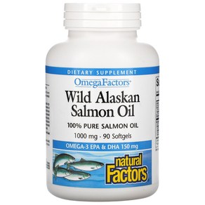 Natual Factos Wild Alaskan Salmon Oil 1 000 mg 90 Softgels, 90정, 1개