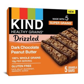 KIND Healthy Gains Bas Dizzled 다크 초콜릿 땅콩 버터 글루텐 프리 1.2 온스 (8 팩) 40개, 8개, 33g