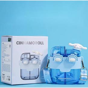 산리오 반반물통 쿠로미 마이멜로디 포차코 시나모롤 피크닉 귀여운 물통 530ml 780ml, 시나모롤 블루 530ml, 1개