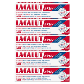 LACALUT ACTIVE TOOTHPASTE 100ml 치약 잇몸의 즉각적인 타이트닝 및 퍼밍 효과적인 치아 관리 잇몸 1 x, 100ml (5 개 들이), 5개