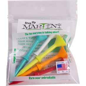 마티니 골프 티 Martini Golf Tees DMT007 내구성 플라스틱 스텝업 티(5팩) 다양한 색상 3.25인치(8cm)