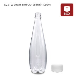 (1BOX) PET-효소탄용기 1000ml(80개), 화이트, 80개