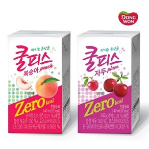 [동원] 쿨피스 제로 테트라 복숭아 24개(1box) +자두 24개(1box), 48개, 140ml