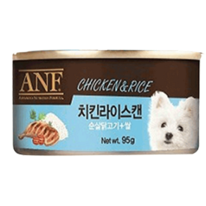 에이엔에프 강아지 간식캔, 24개, 95g, 치킨라이스맛