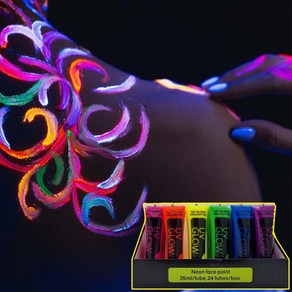 UV 네온 페인트 6색, 1개, 상세페이지 참조, 25ml