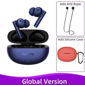 글로벌 버전 Realme Buds 에어 5 TWS 이어폰 액티브 노이즈 캔슬링 무선 헤드폰 블루투스 53 38 시간 배터리 수명 50dB, 13) GVBluenRedCase