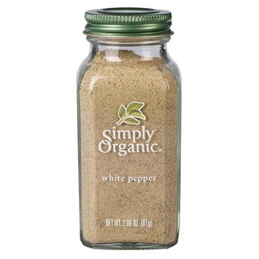 Simply Oganic White Peppe 2.86-Ounce Ja Light Simply Oganic 백후추 2.86온스 병 가벼운 맛 소스 생선 닭고기 및, 81g, 1개