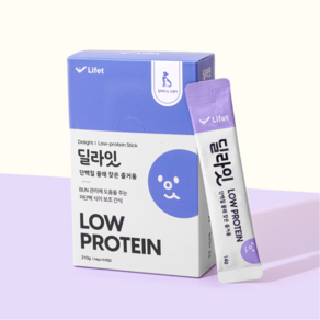 신부전 저단백 간식 라이펫 딜라잇 low potein 스틱 (14g x 15) 강아지 고양이, 1팩, 210g