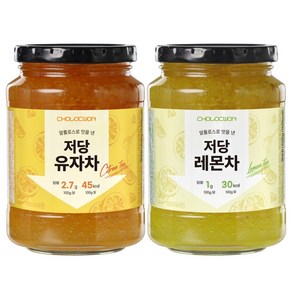 초록원 저당유자차530g + 저당레몬차530g, 530g, 2개, 1개입