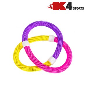 K4스포츠아몸디 K4-63 스프링훌라후프 꽈배기스프링훌라후프, 핑크+옐로우+퍼플, 1kg, 1개