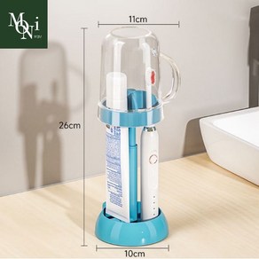 모입냥 칫솔꽂이+양치컵 세트 벽걸이 가능 1인용, 1개, 블루