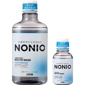 NONIO NONIO(노니오) [의약외품] 마우스 워시 클리어 허브 민트 세구액 구취원인균살균(알코올함유) 1000ml + 미니린스 80ml 포함, 1개, 1ml