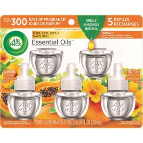 Hawaii Ai Wick Plug in Scented Oil 5 Refills Hawaii (5x0.67oz) Essential Oils Ai Feshene, 1개, 기타